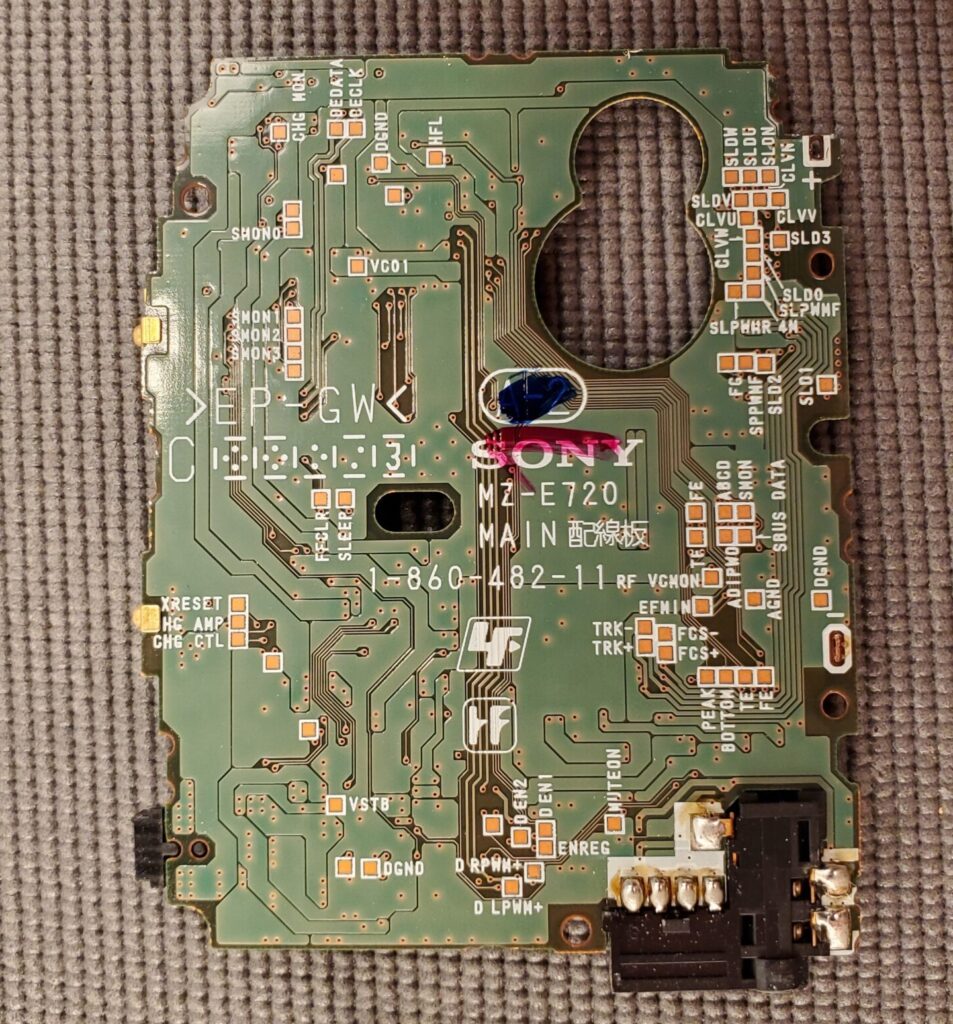 Sony MZ-E720 MiniDisc Player Main Board Back