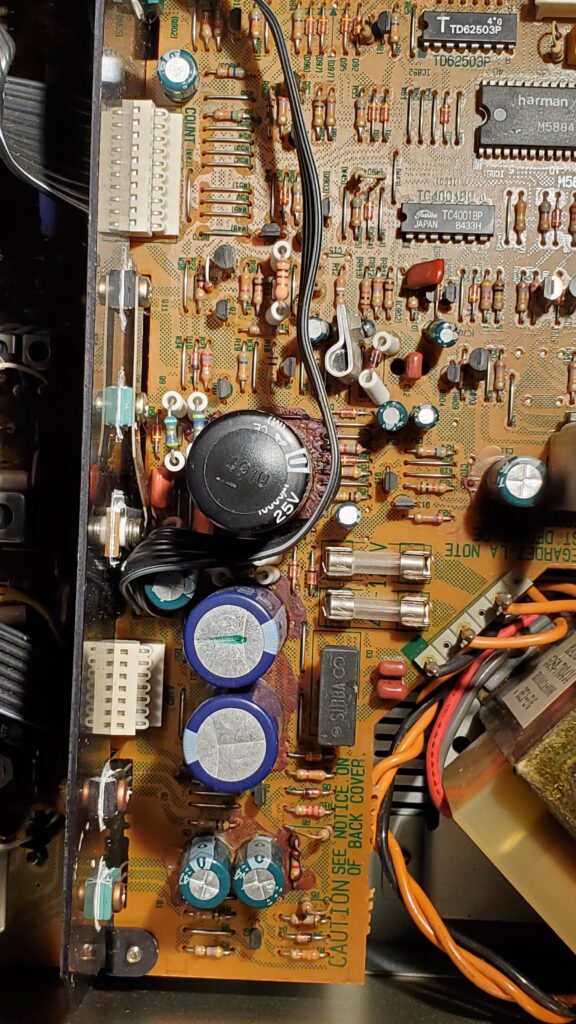 Harman Kardon CD 491 repair. Power supply Board Top